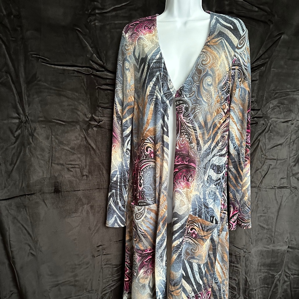 Anthony, multicolored print cardigan, sizeM